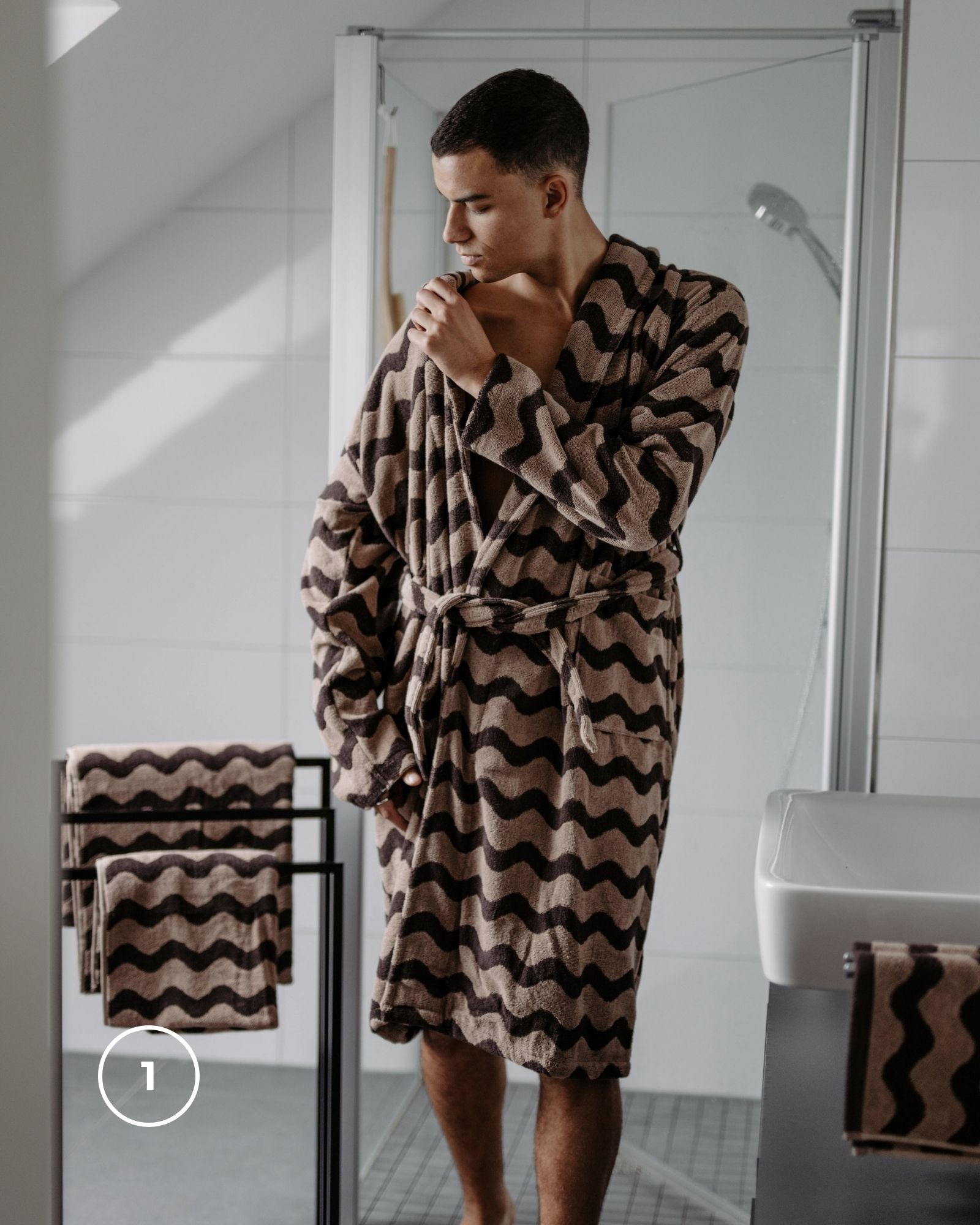 Bundle Pärchen Bademantel Herren VIVA Beige-Braun