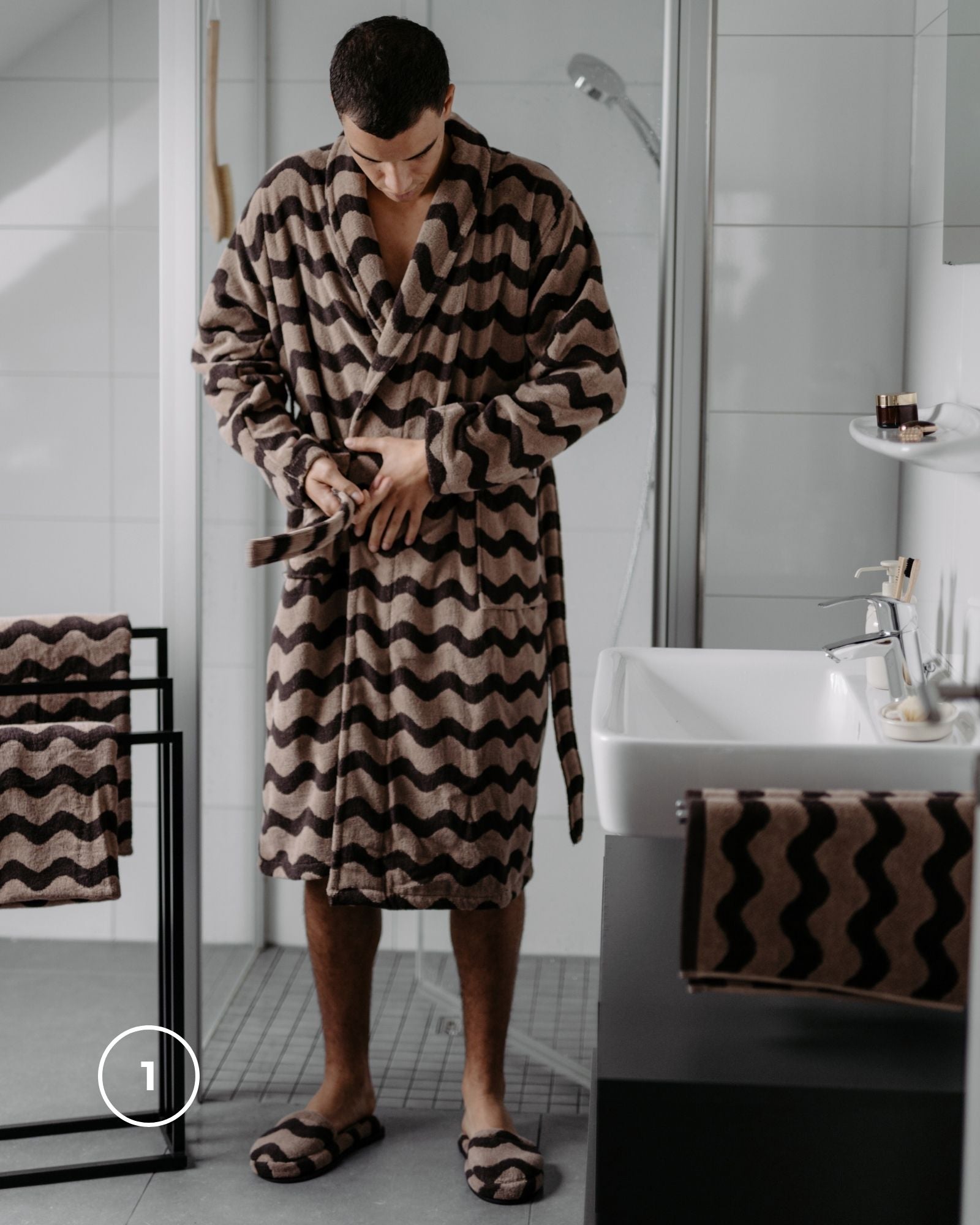 Bundle Pärchen Bademantel Herren VIVA Beige-Braun