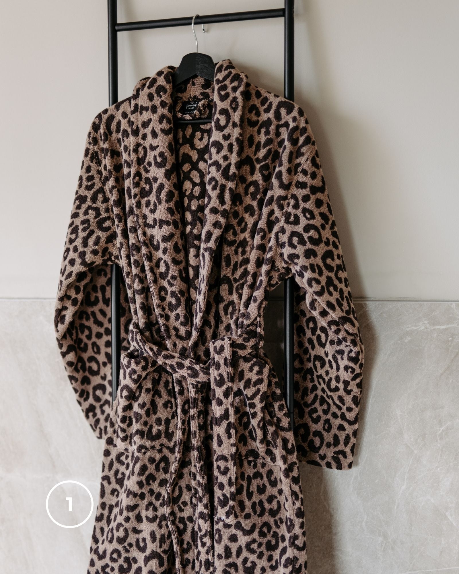 Bundle Spa Erlebnis LEO Beige-Braun Bademantel