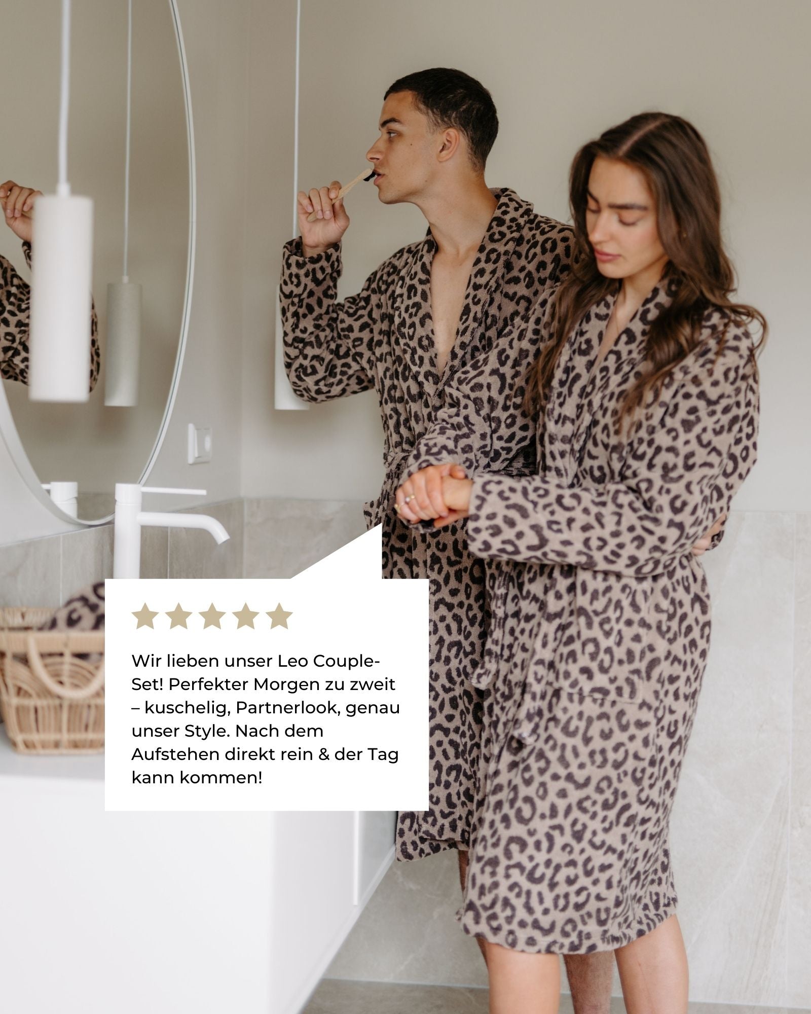 Bundle Pärchen Bademantel LEO Beige-Braun