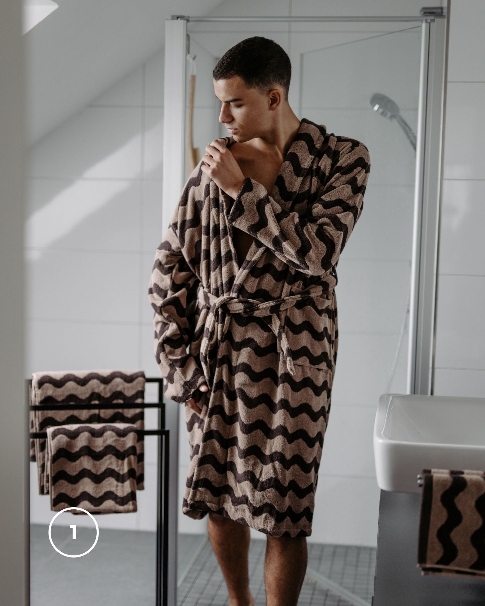 Bundle Couple Bademantel Herren VIVA Beige-Braun