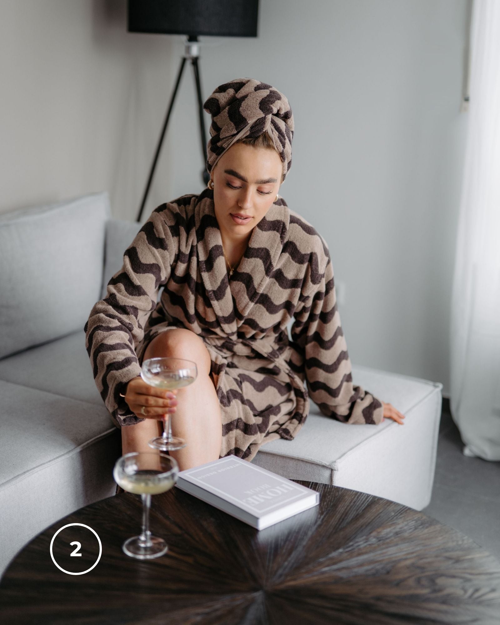 Bundle Pärchen Bademantel Damen VIVA Beige-Braun