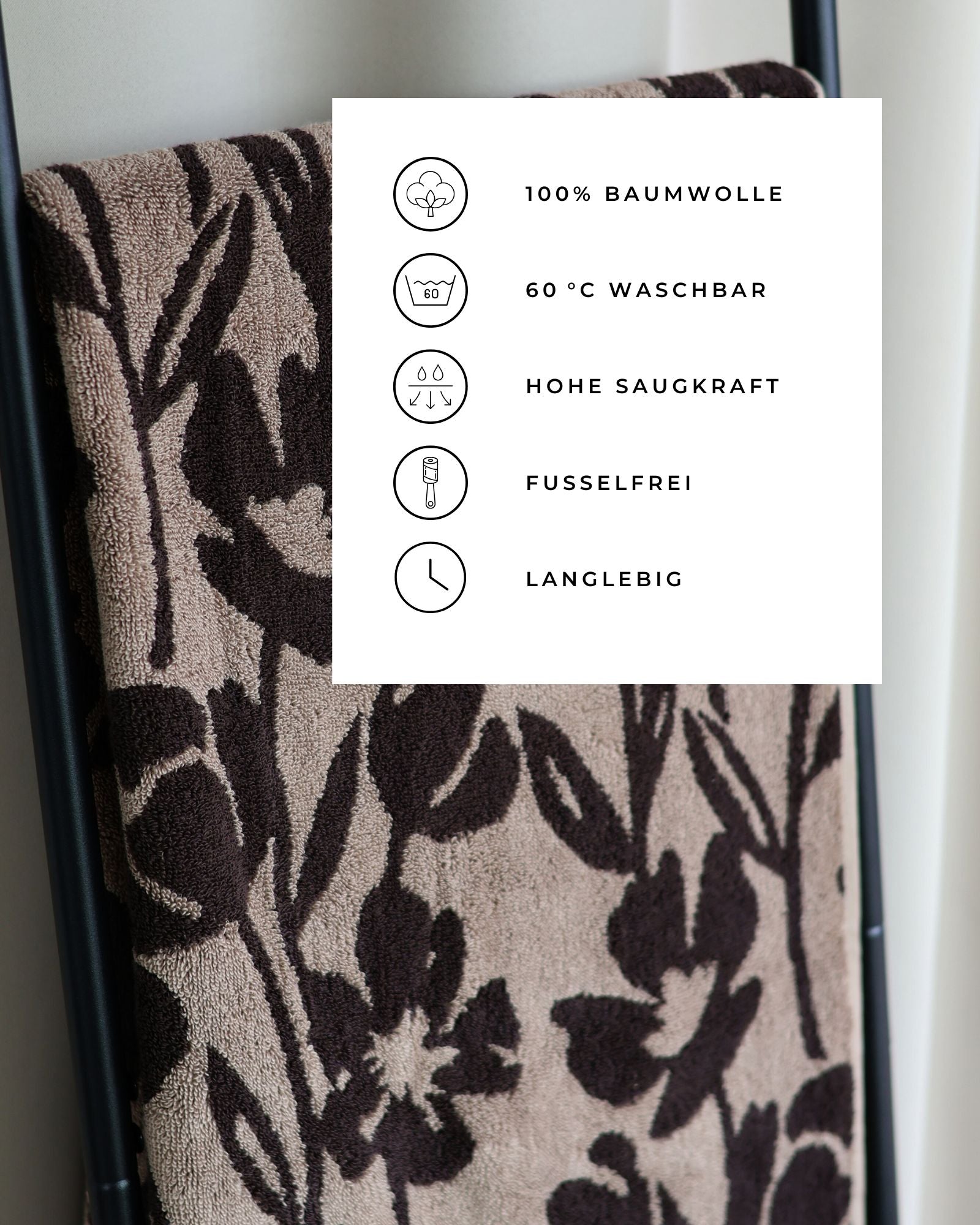 Duschtuch FLORA, 70 x 140 - pamuk design