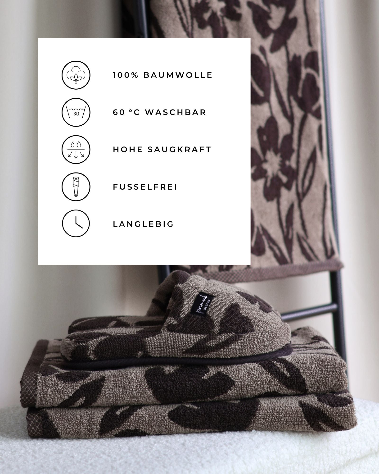 Handtuch FLORA, 50 x 100 - pamuk design